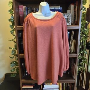 Lauren Conrad Rust Long‑Sleeve Top – Size 3X